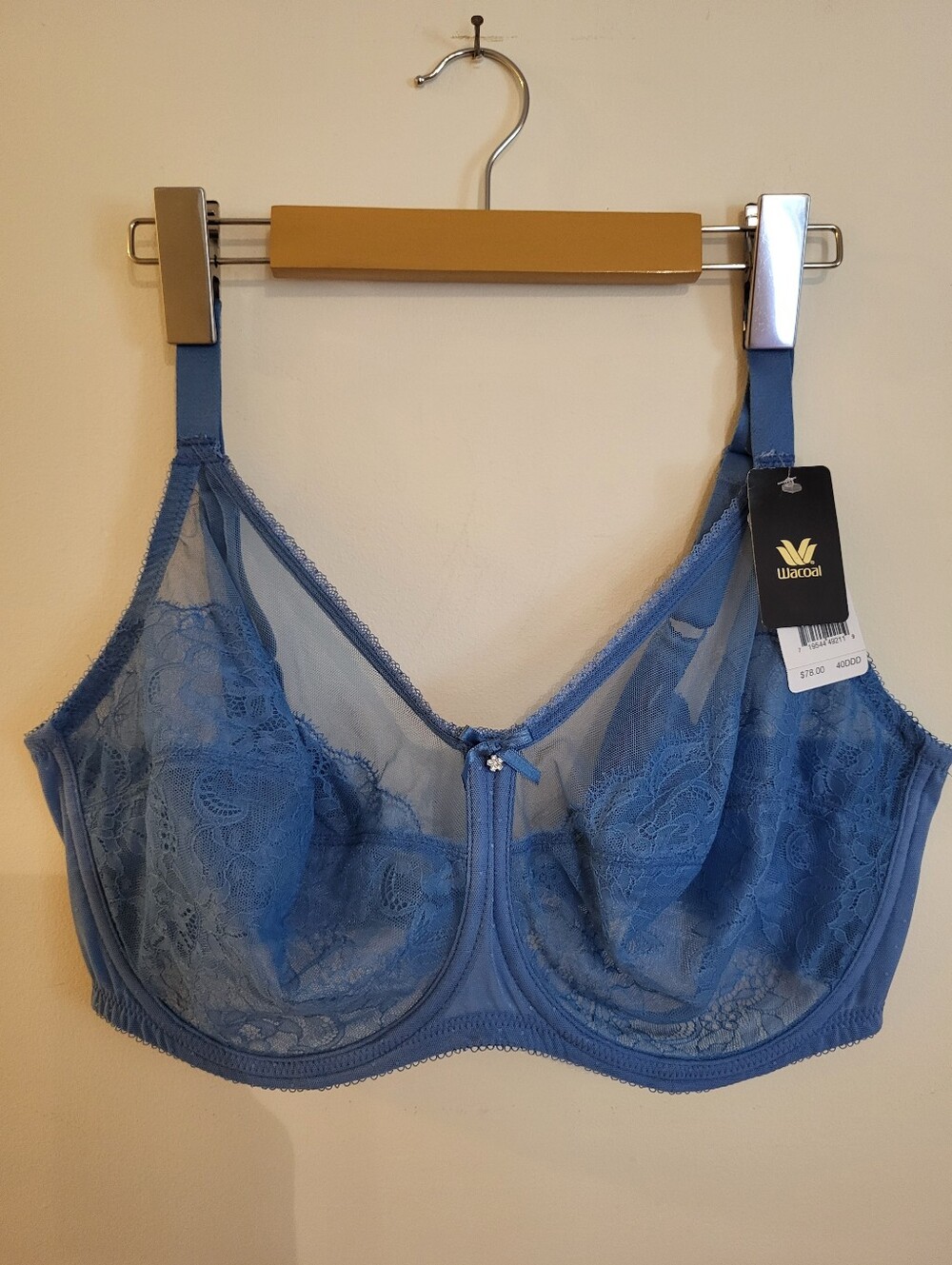 Wacoal Steel Blue Lace Underwire Bra And Panty Set - NWT!